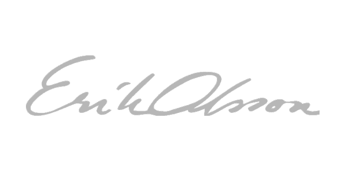 Erik Olsson logotyp i grått