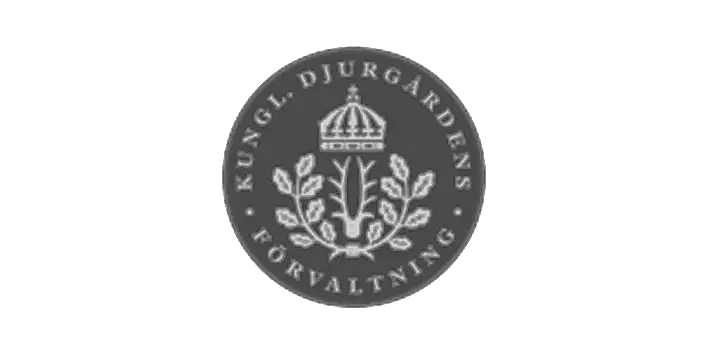 Kungliga Djurgårdens Förvaltning logotyp i grått