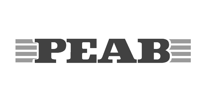 PEAB logotyp i grått