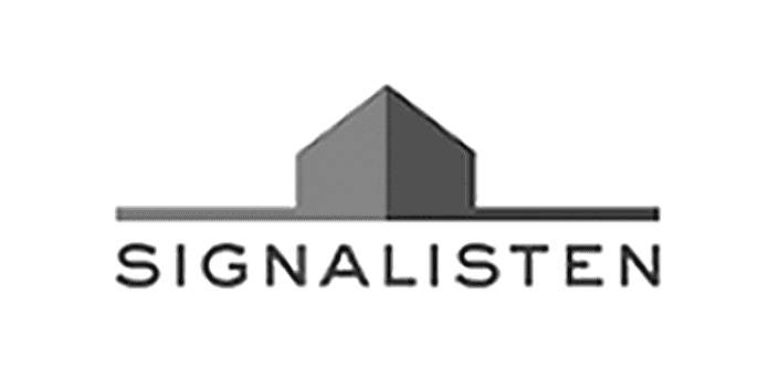 Signalisten logotyp i grått