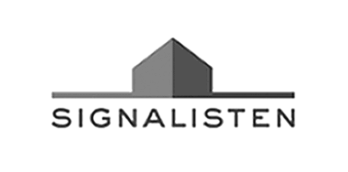 Signalisten logotyp i grått